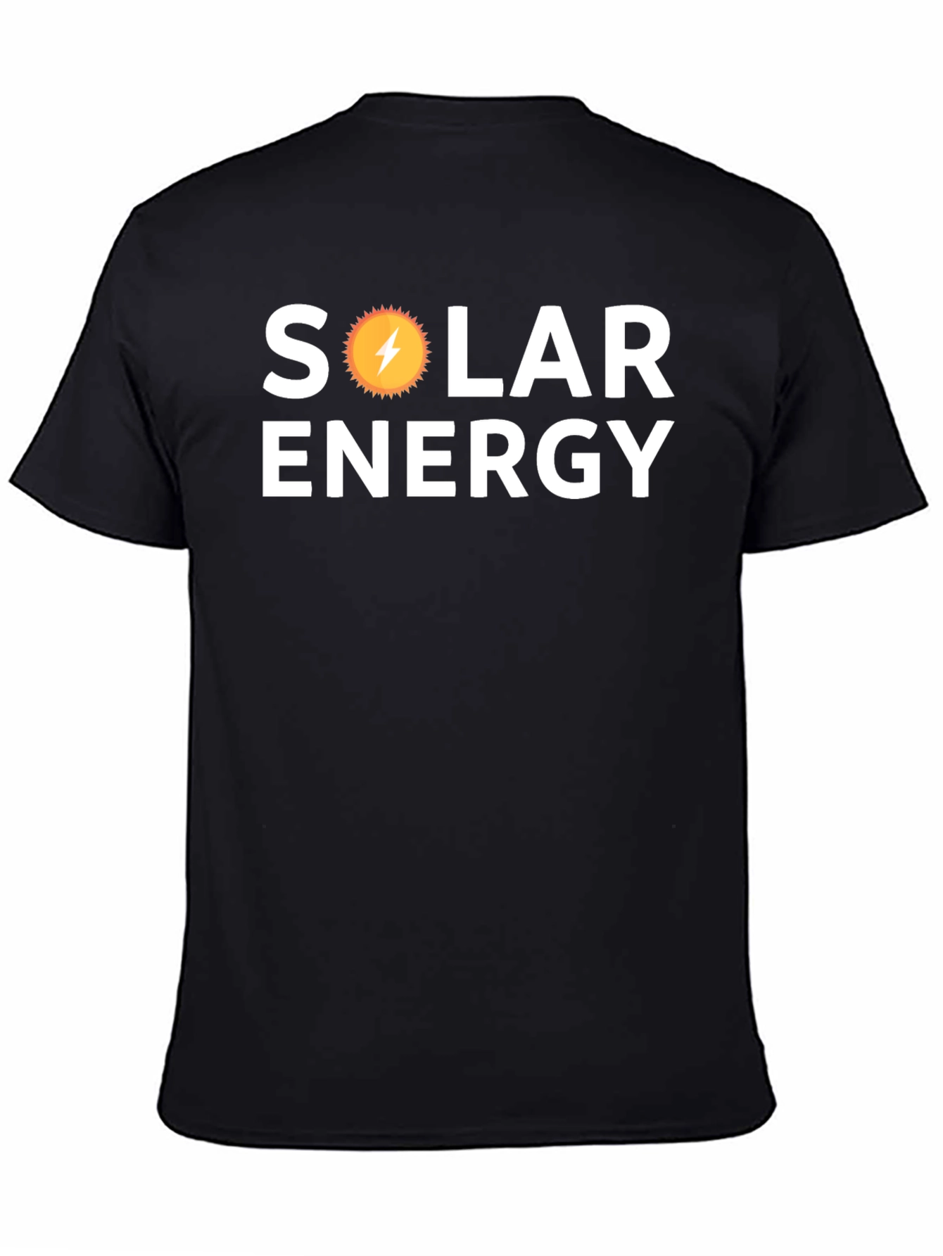 Black Solar Energy T-Shirt - Black Cotton Graphic Tee view 4