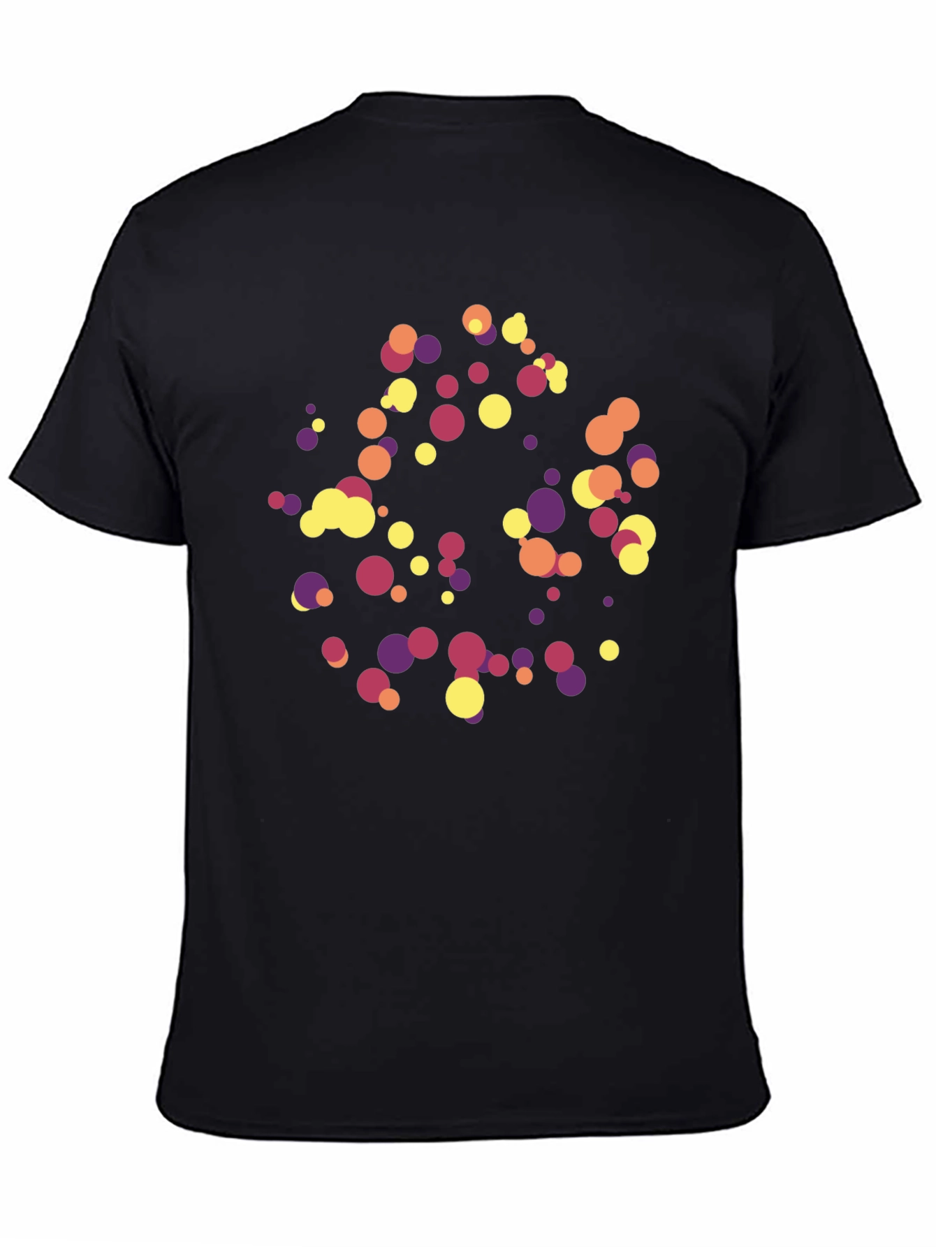 Black Abstract Polka Dot Graphic Tee - Trendy Black T-Shirt view 4