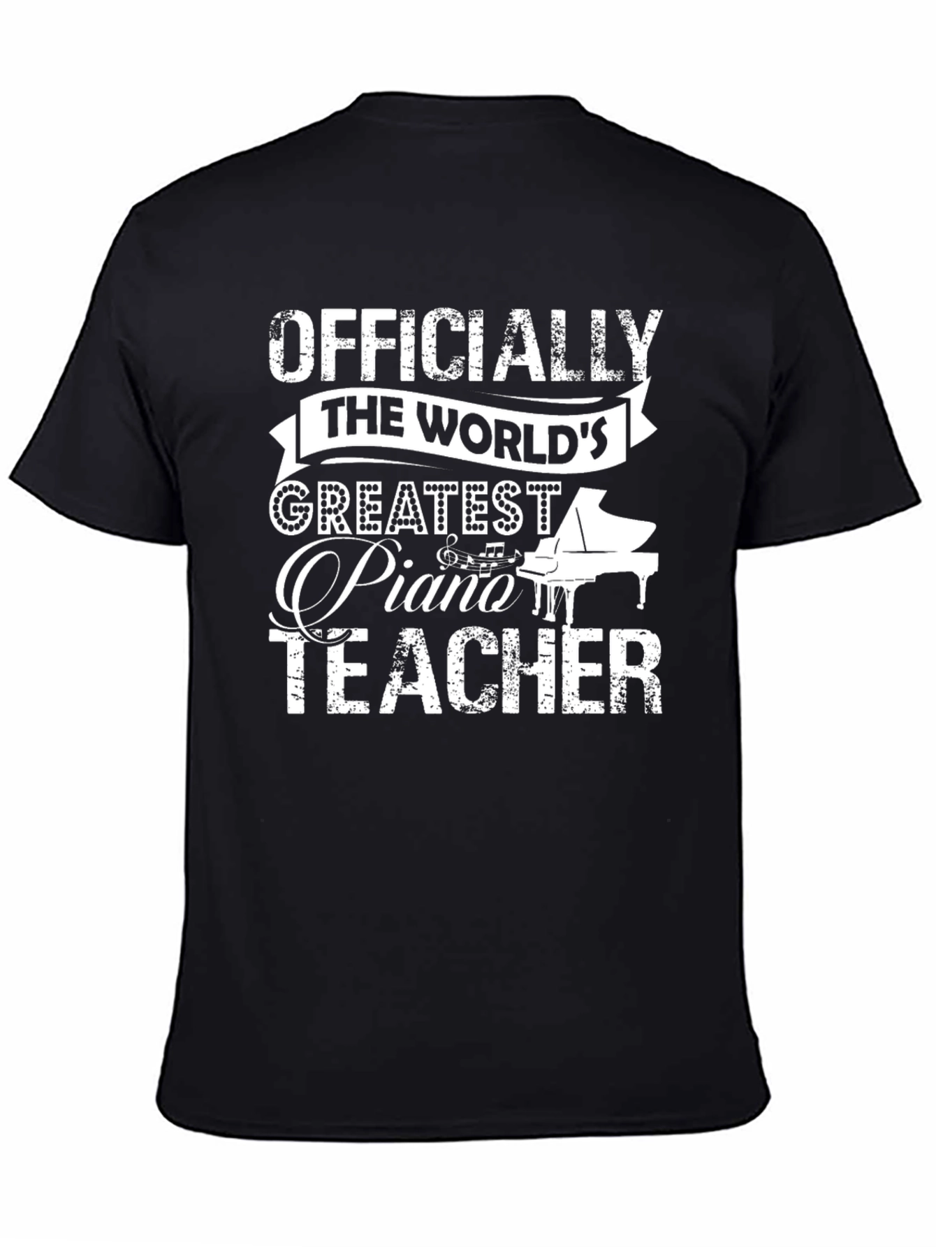 Black World's Greatest Piano Teacher T-Shirt view 4
