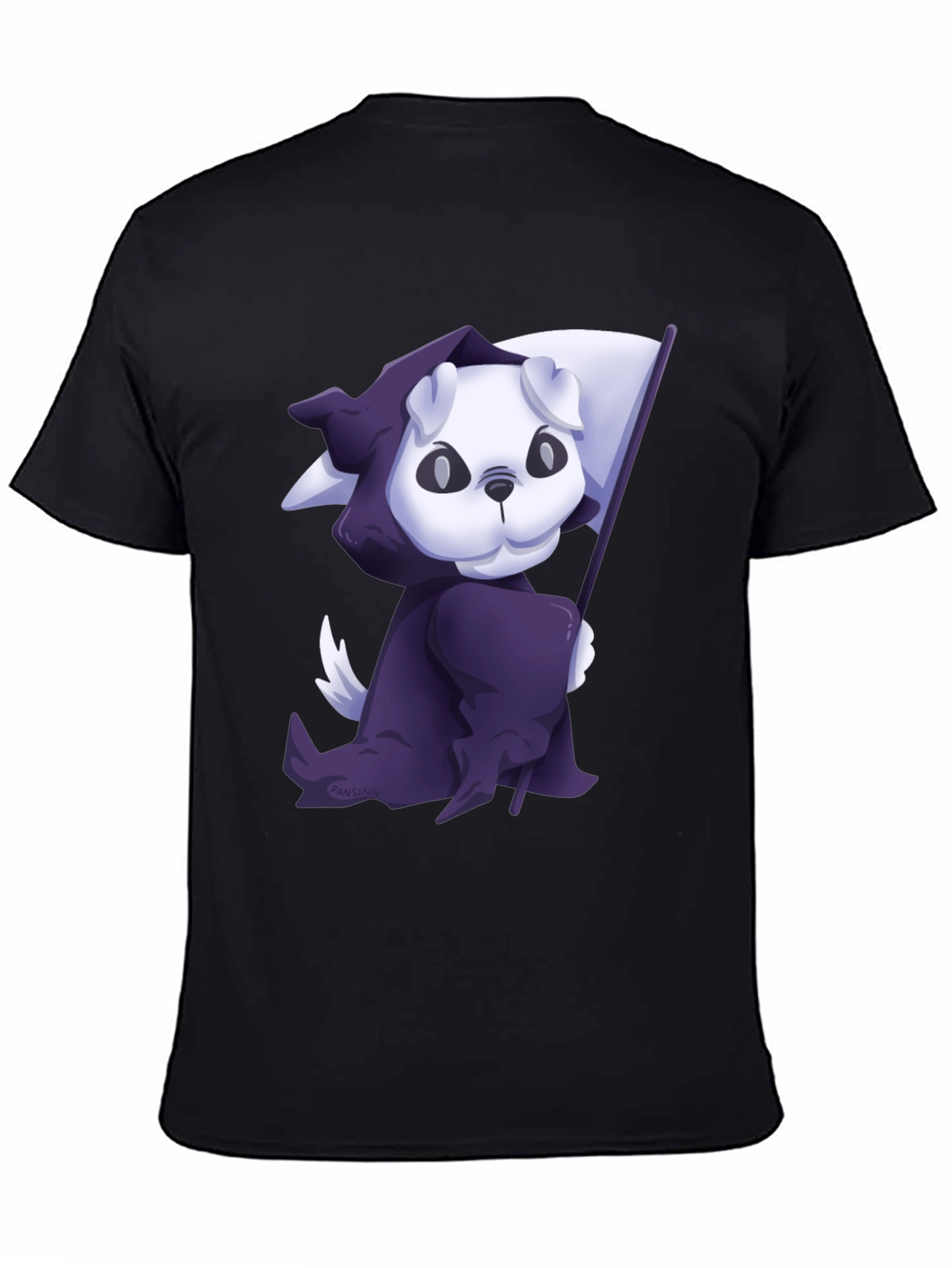 Black Grim Reaper Puppy T-Shirt - Cute and Spooky view 4