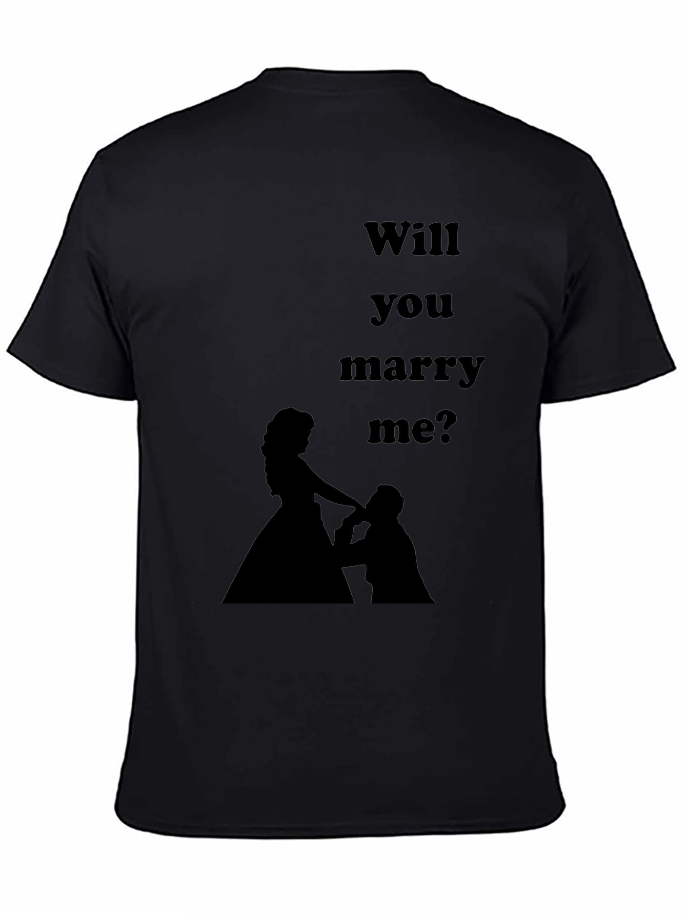 Black Will You Marry Me? Graphic Tee view 4