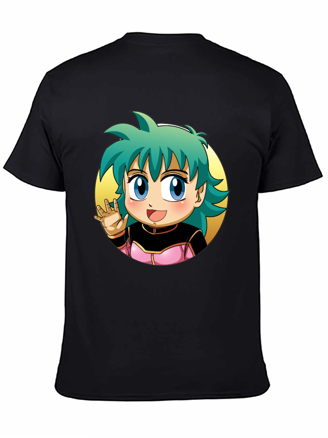 Black Anime Girl Graphic Tee - Black view 4
