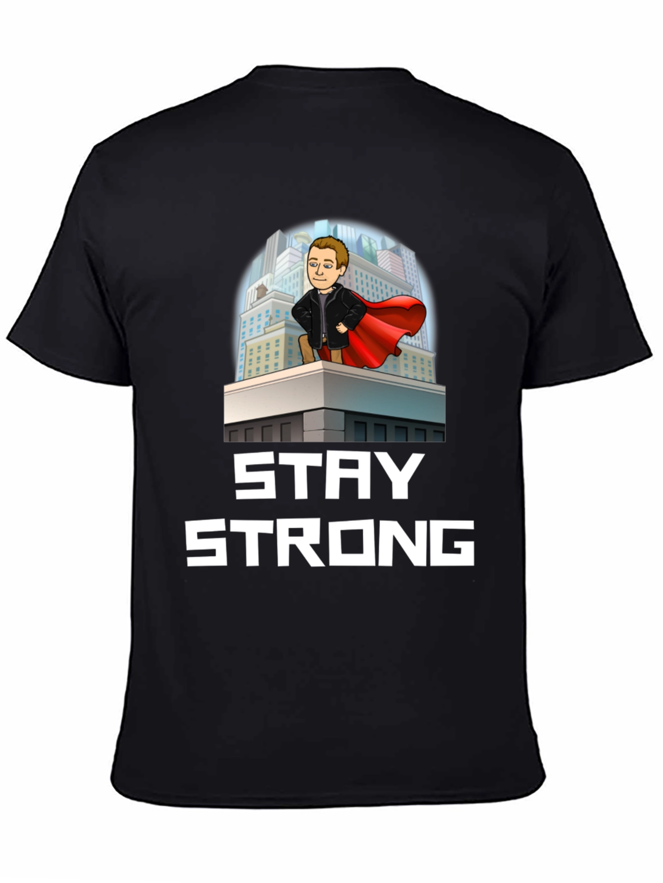 Black Stay Strong Superhero T-Shirt view 4