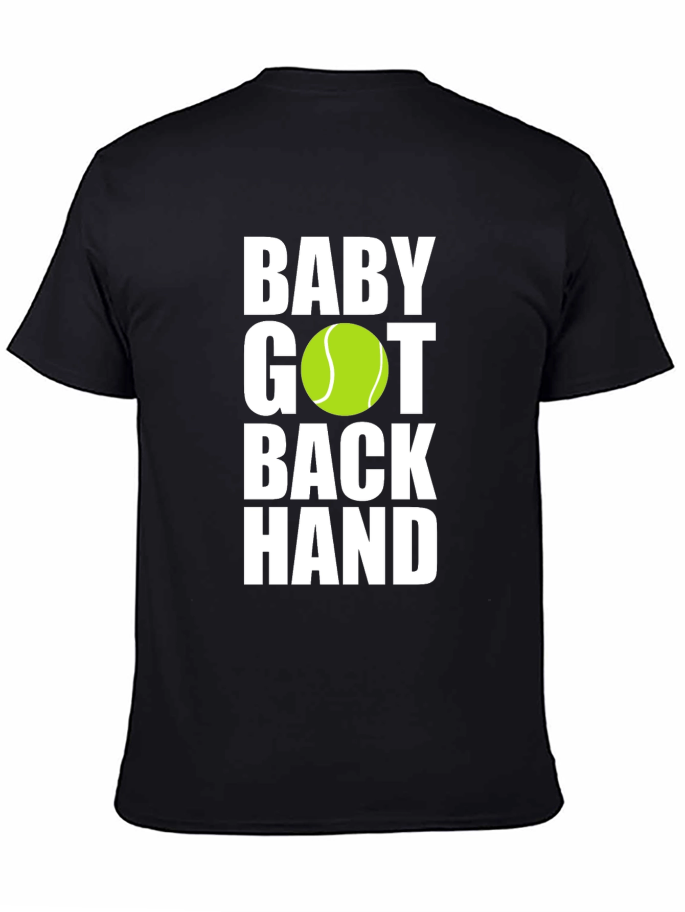 Black Baby Got Back Hand Tennis Graphic T-Shirt view 4