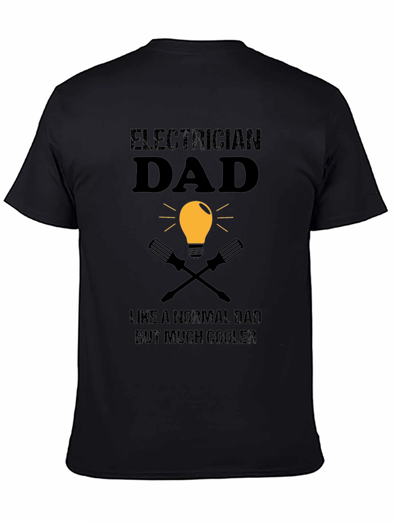 Black Electrician Dad T-Shirt view 4
