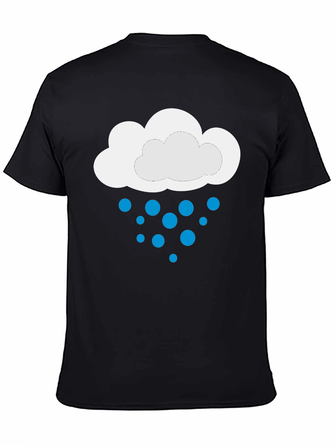 Black Rainy Day Cloud Graphic Tee - Black view 4