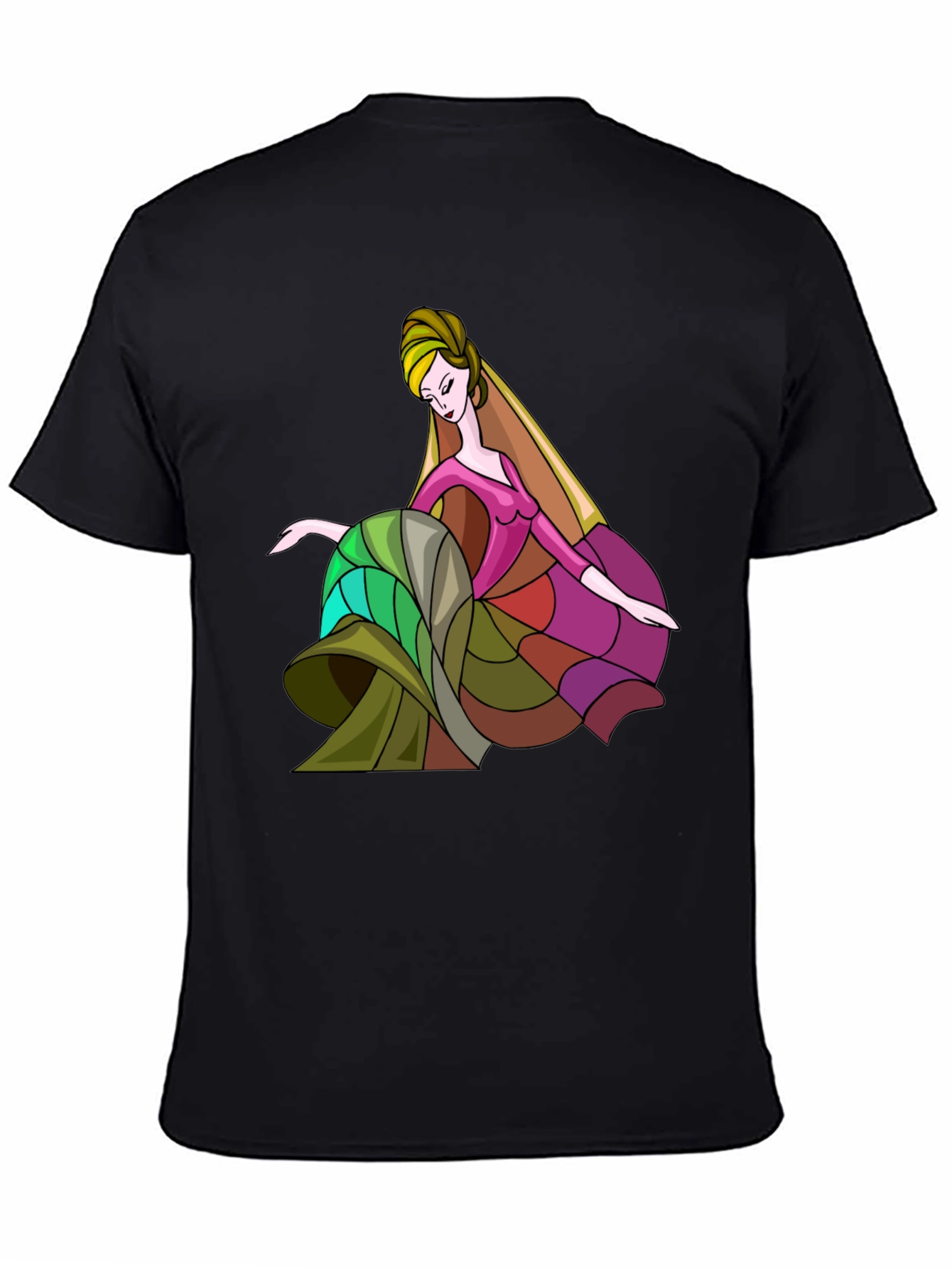 Black Artistic Woman Graphic Print Black Tee view 4