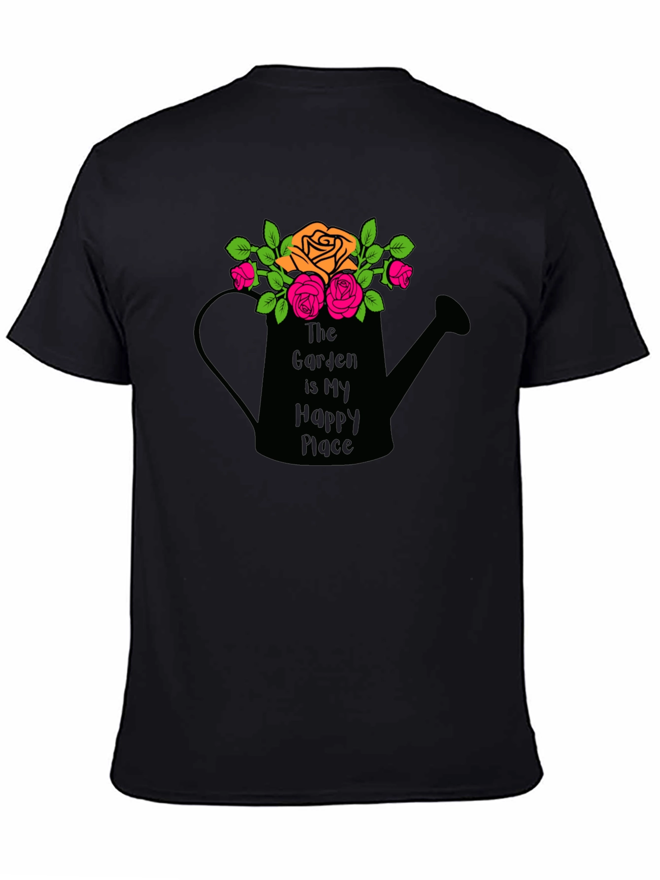 Black Gardener's Happy Place T-Shirt view 4