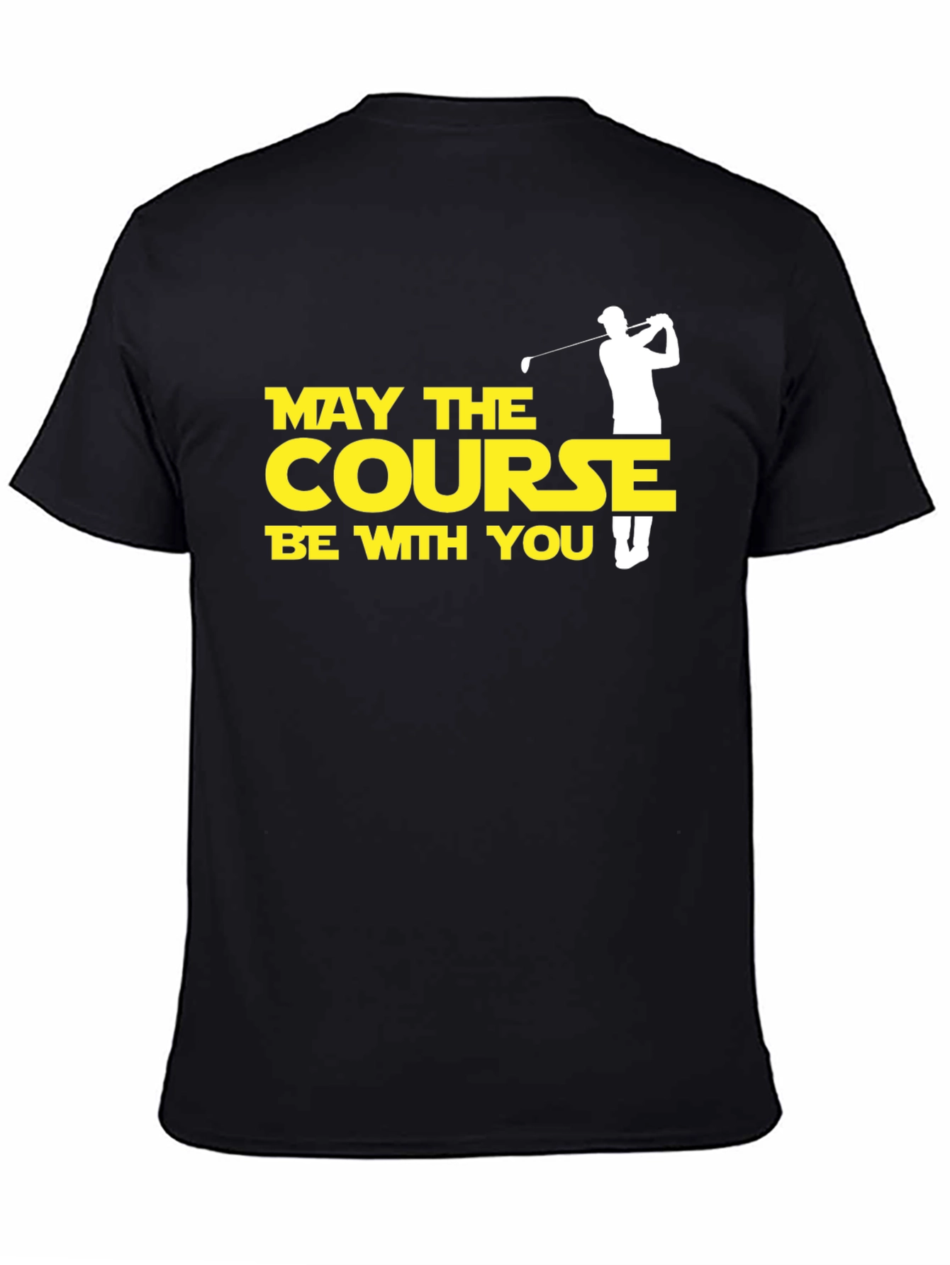 Black May the Course Be With You Golf T-Shirt view 4