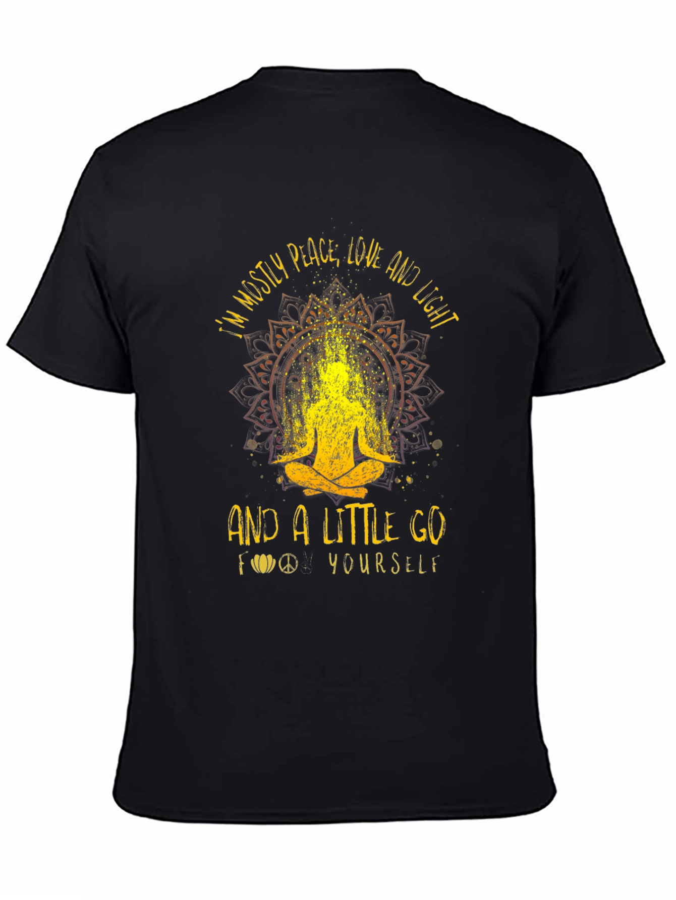 Black Peace Love Light Go Yourself T-Shirt view 4