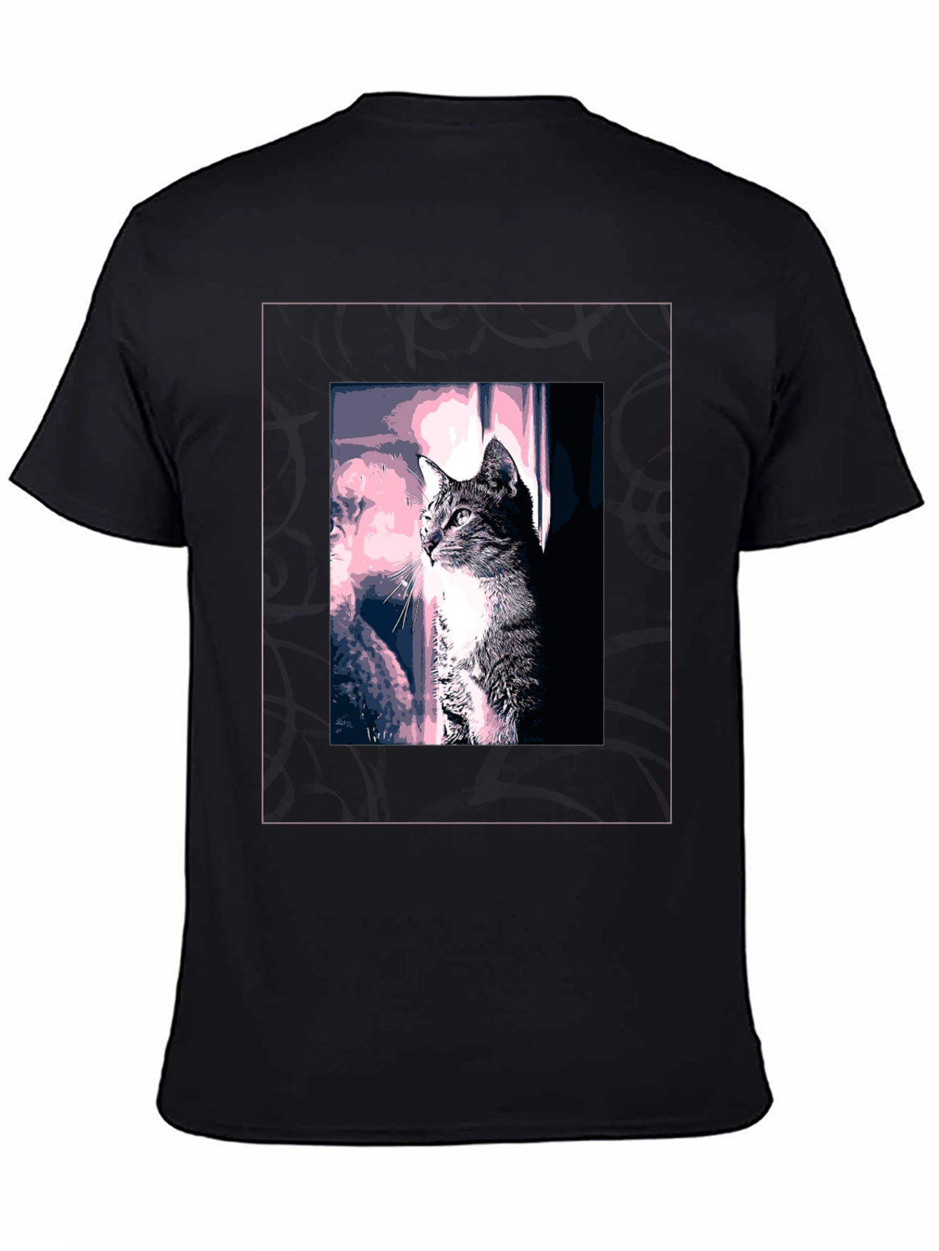 Black Cool Cat Graphic Tee - Stylish Black T-Shirt view 4