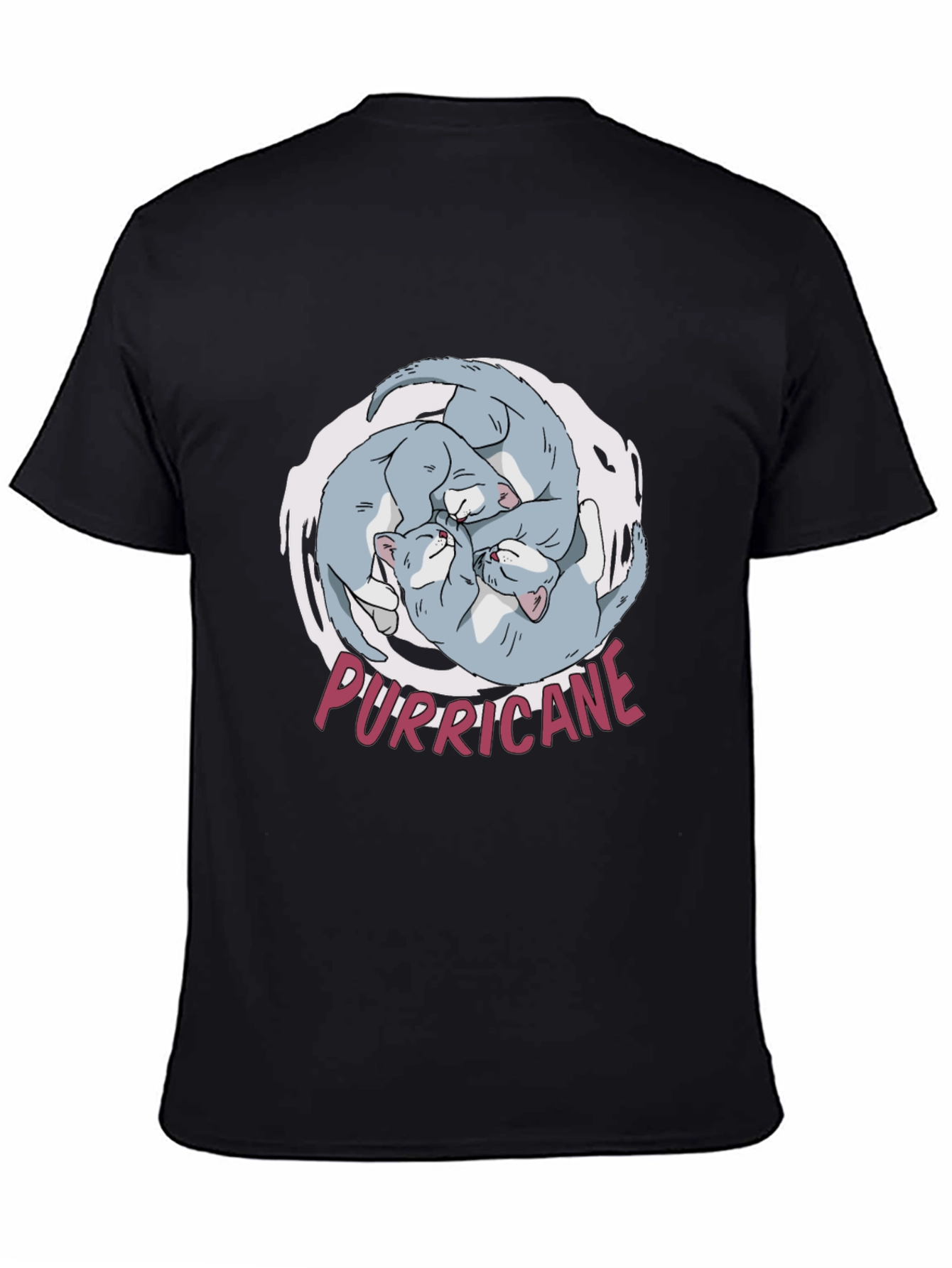 Black Purricane Cat T-Shirt - Hilarious Kitten Design view 4