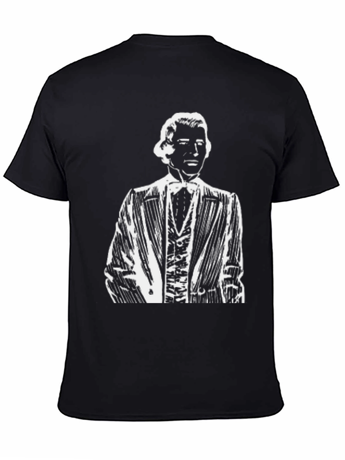 Black Gentleman Portrait Black T-Shirt - Classically Cool view 4