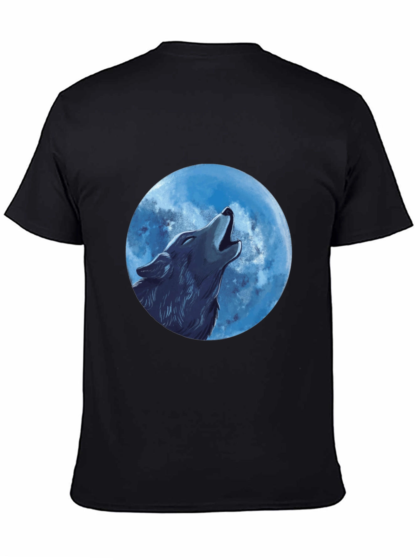 Black Wolf Moon Graphic T-Shirt - Black view 4