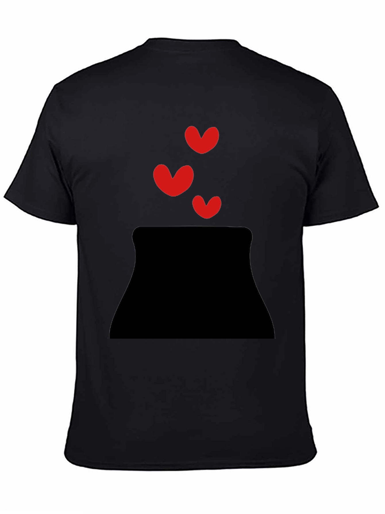 Black Heart Bursting T-Shirt - Black Cotton Casual Tee view 4