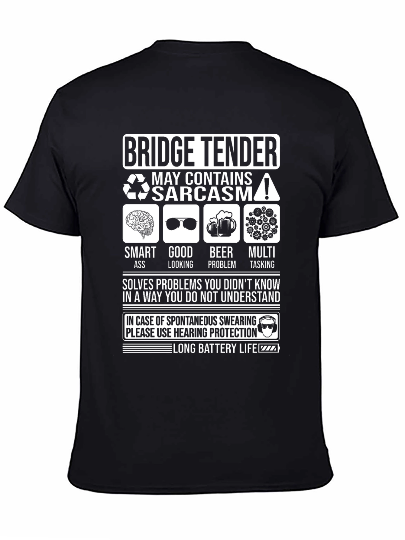 Black Bridge Tender Sarcasm T-Shirt view 4