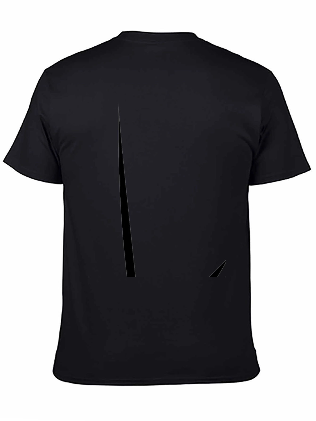 Men's Solid Black Crew Neck T-Shirt - 4