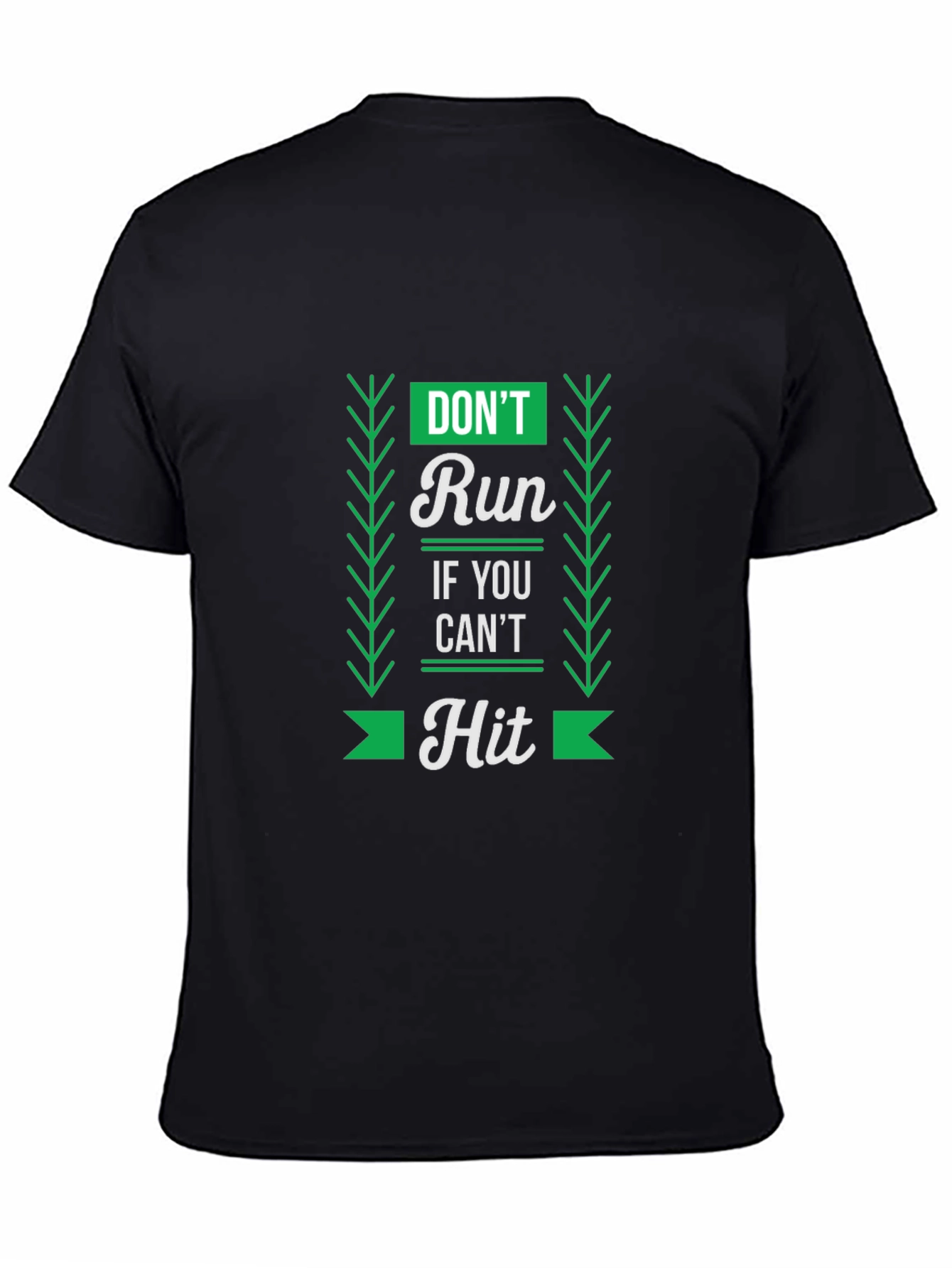 Black Don't Run If You Can't Hit Graphic Tee view 4
