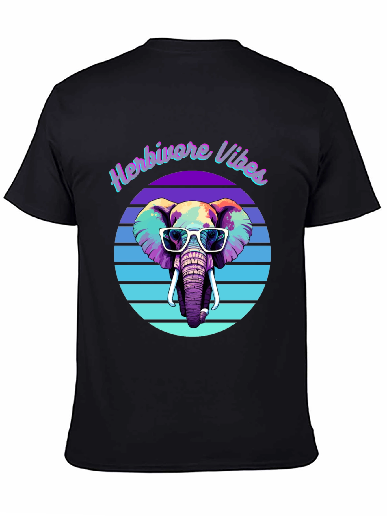 Black Herbivore Vibes Elephant Graphic Tee view 4