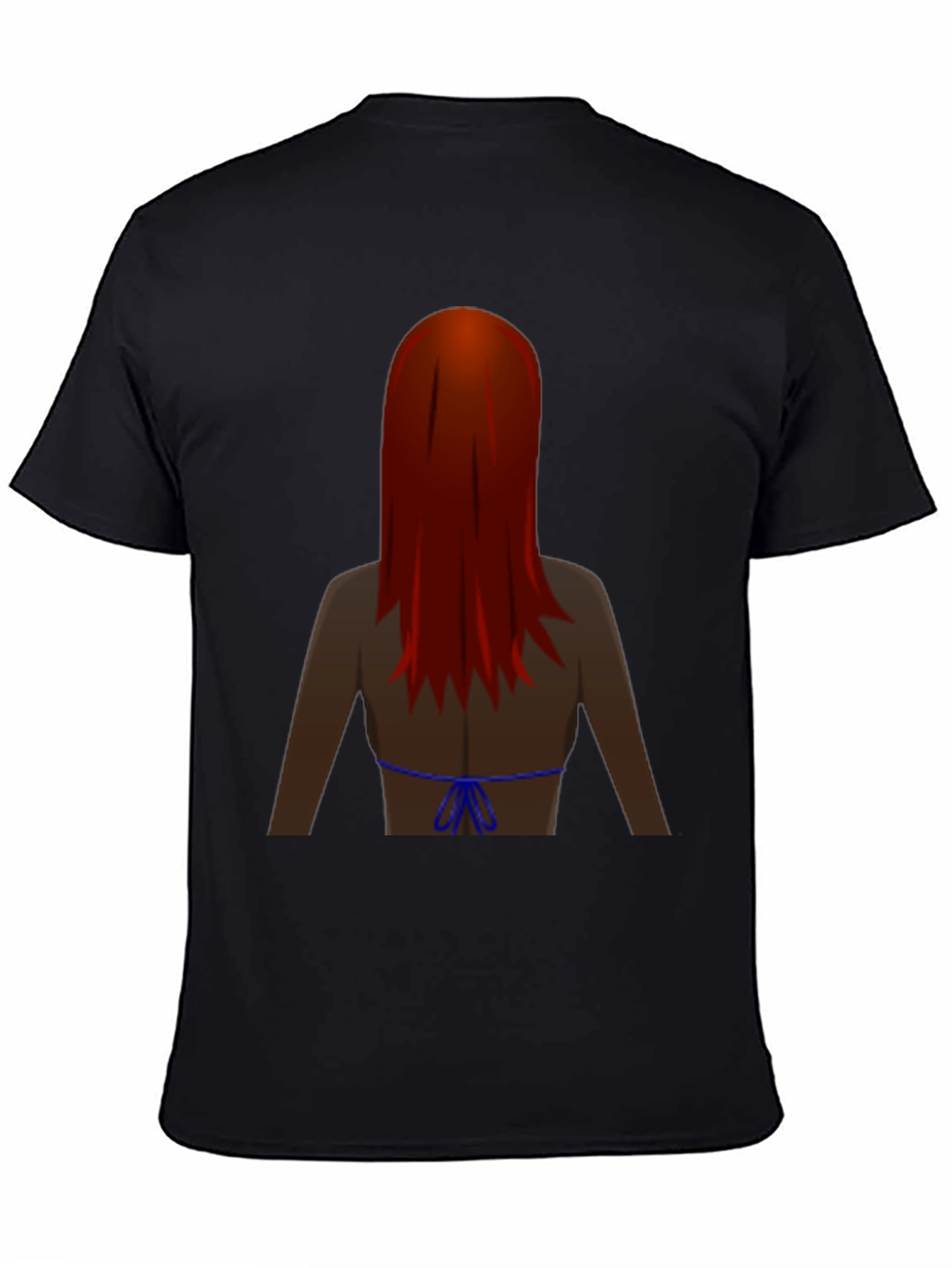 Black Novelty Graphic Tee - Woman with Red Hair view 4