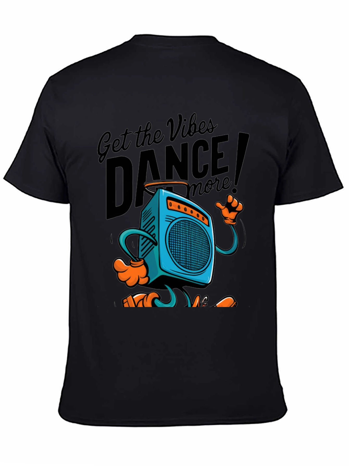 Black Retro Boombox Dance T-Shirt - Get the Vibes! view 4