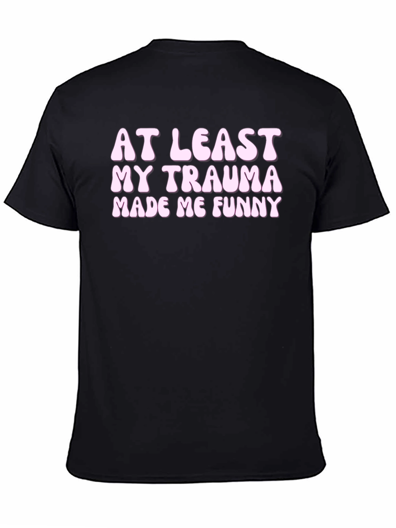 Black Funny Trauma Graphic Tee - Black Unisex T-Shirt view 4