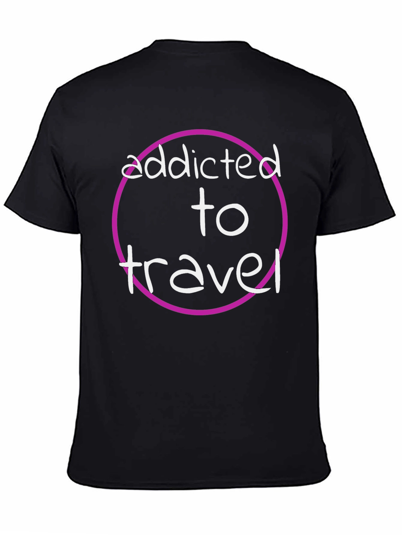 Black Addicted to Travel Graphic Tee - Black view 4