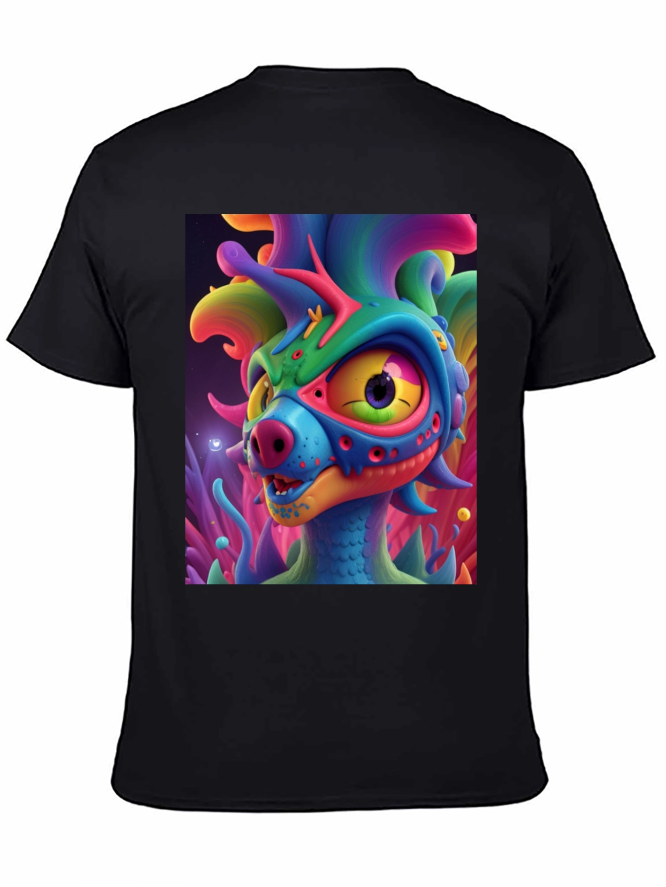 Black Funky Monster Graphic T-Shirt view 4