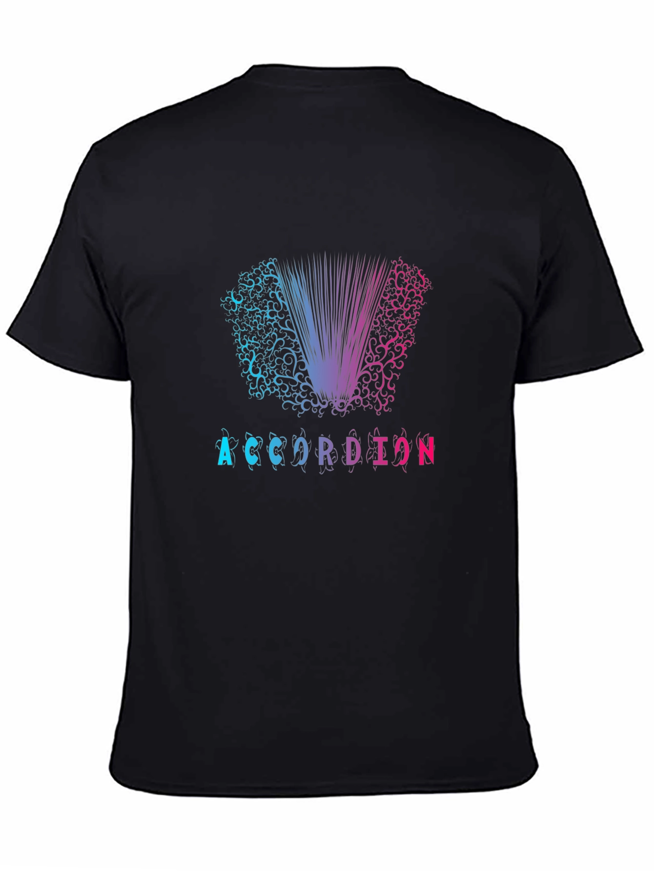 Black Accordion Graphic Print Black T-Shirt view 4