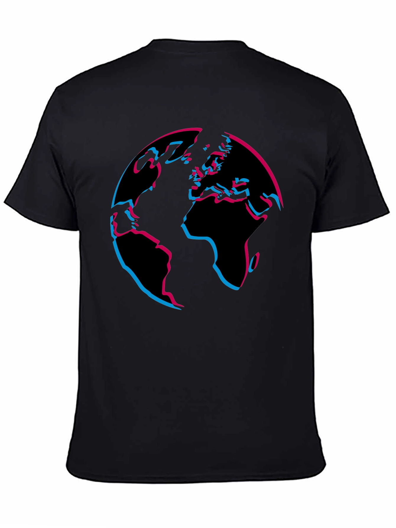 Black Abstract Earth Graphic Tee - Black view 4