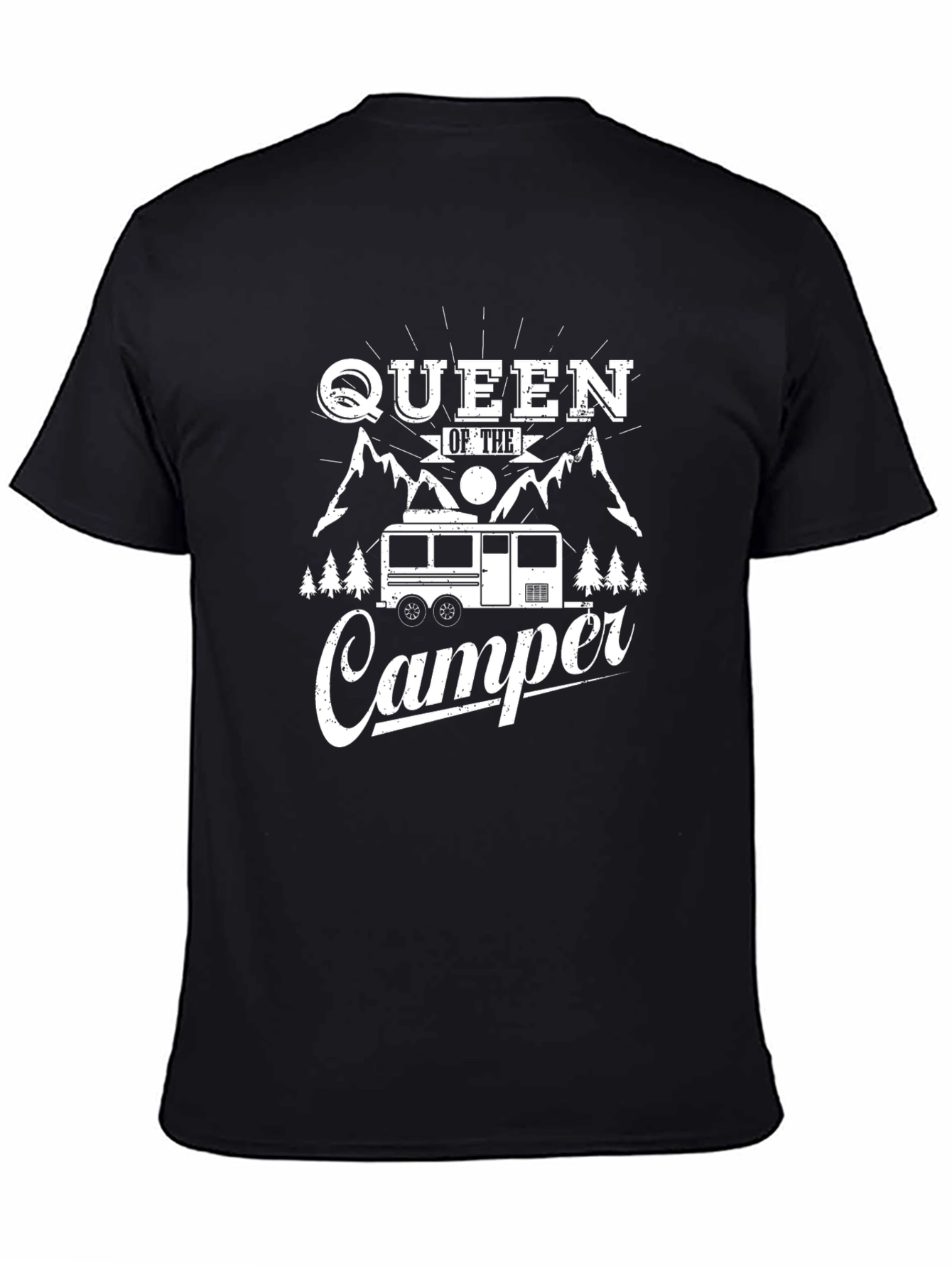 Black Queen of the Camper Graphic Tee - Black view 4