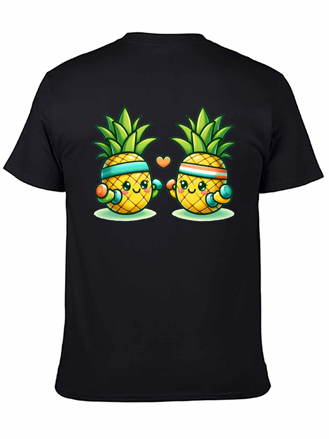 Black Workout Pineapple Graphic Tee view 4