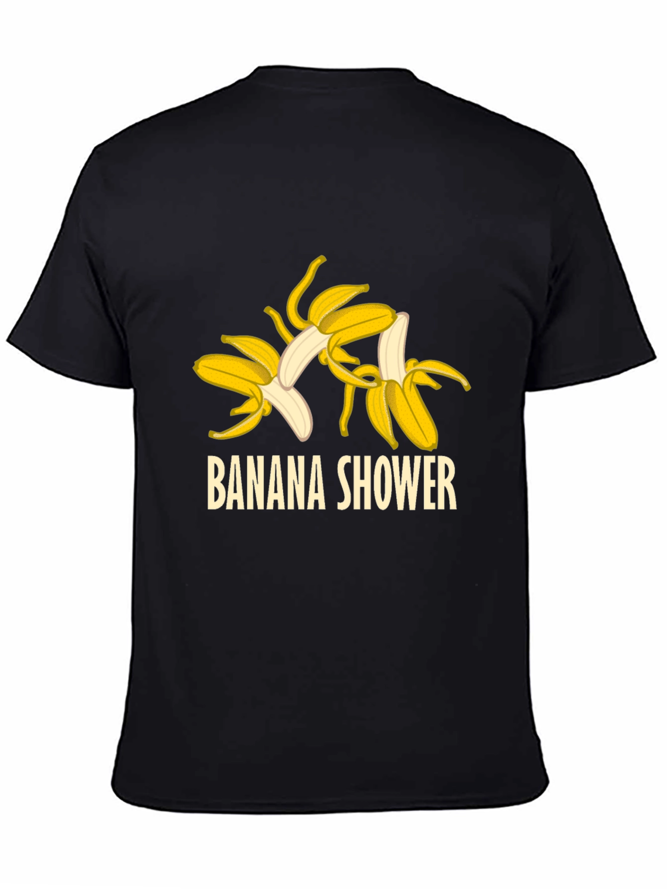 Black Banana Shower Graphic Tee - Unisex Black T-Shirt view 4