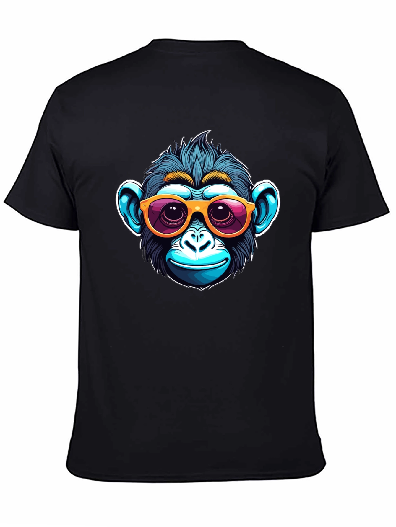 Black Cool Monkey Graphic Tee view 4