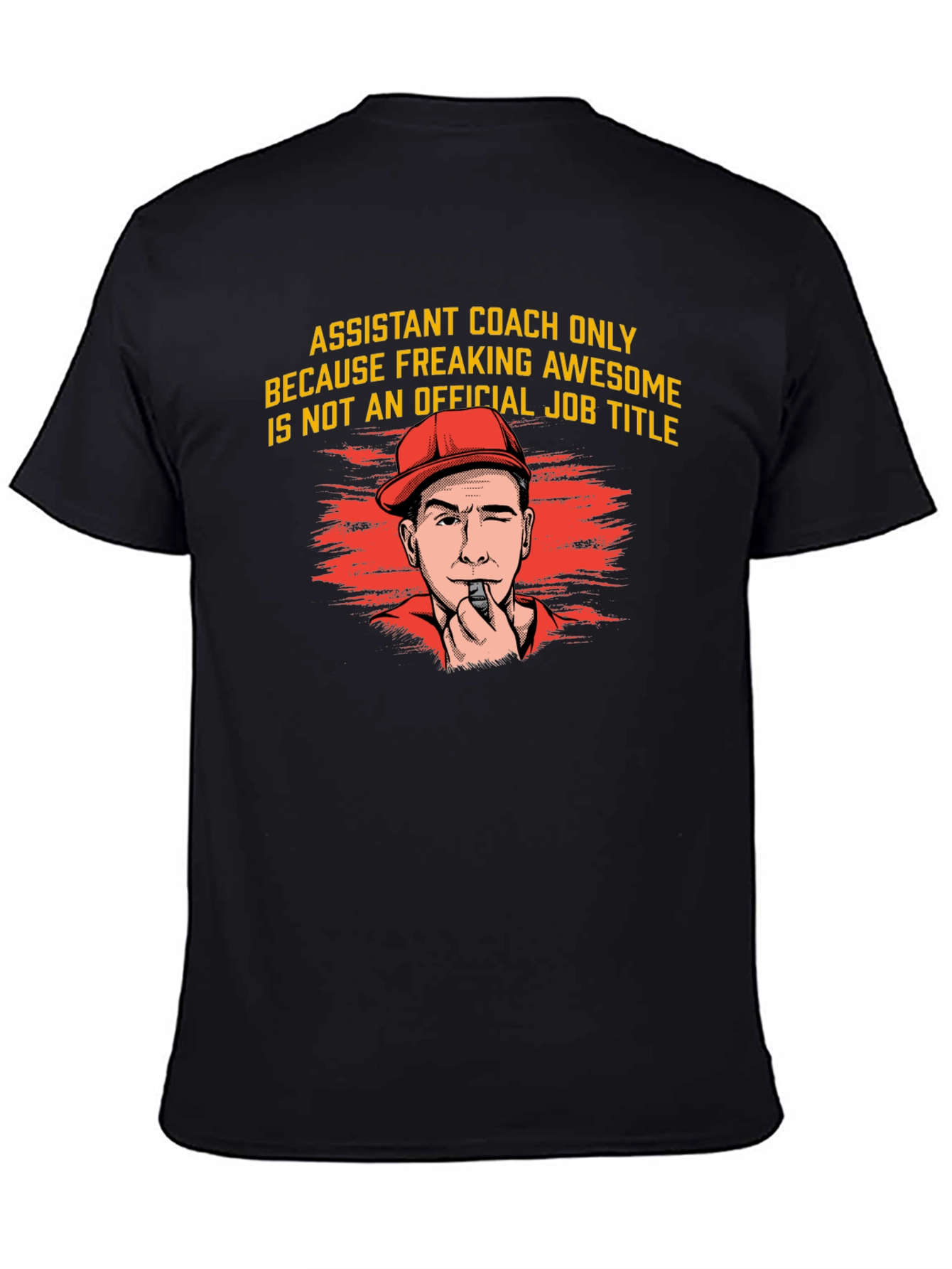 Black Funny Assistant Coach T-Shirt - Freaking Awesome view 4