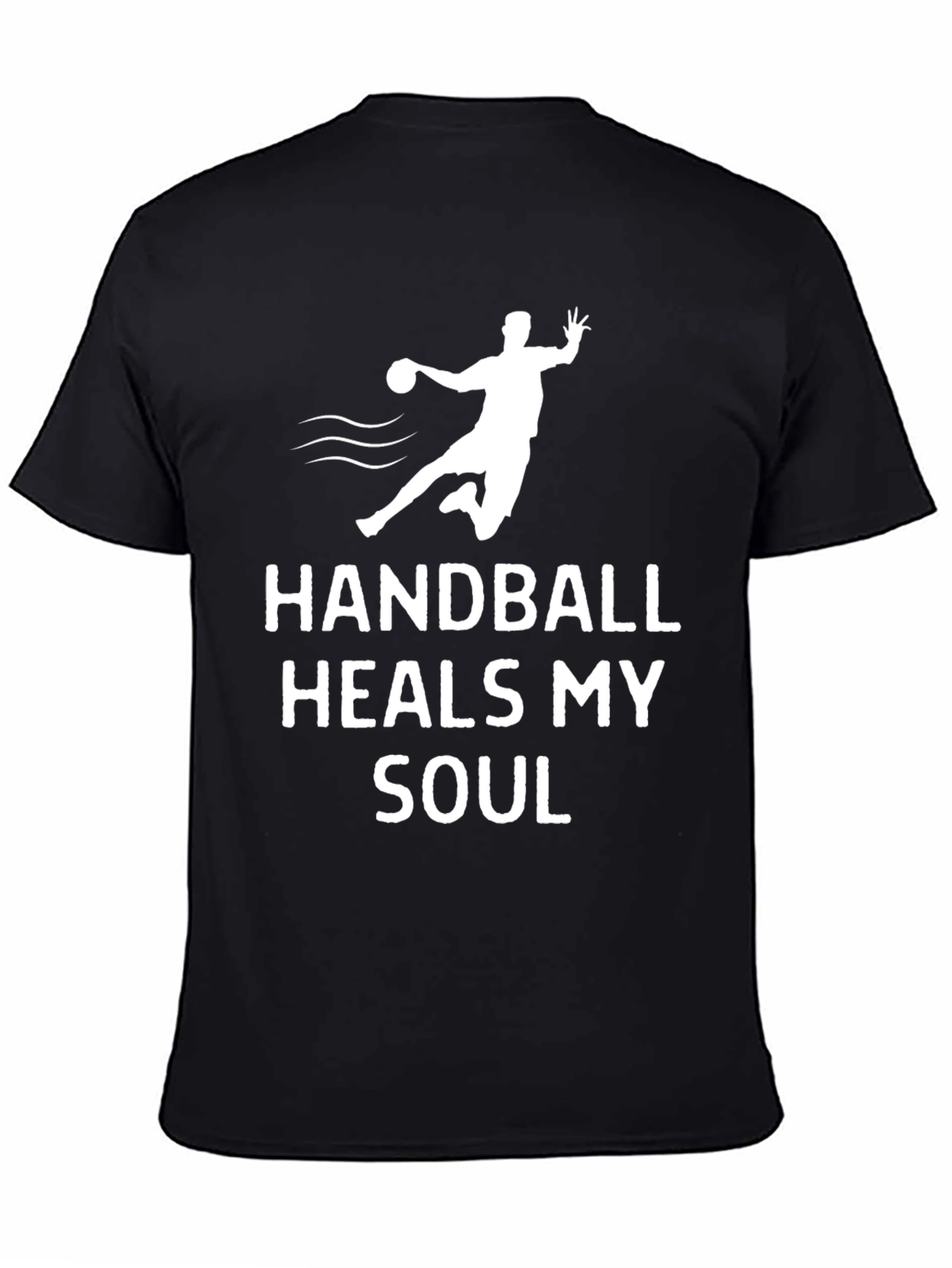 Black Handball Heals My Soul Graphic T-Shirt view 4