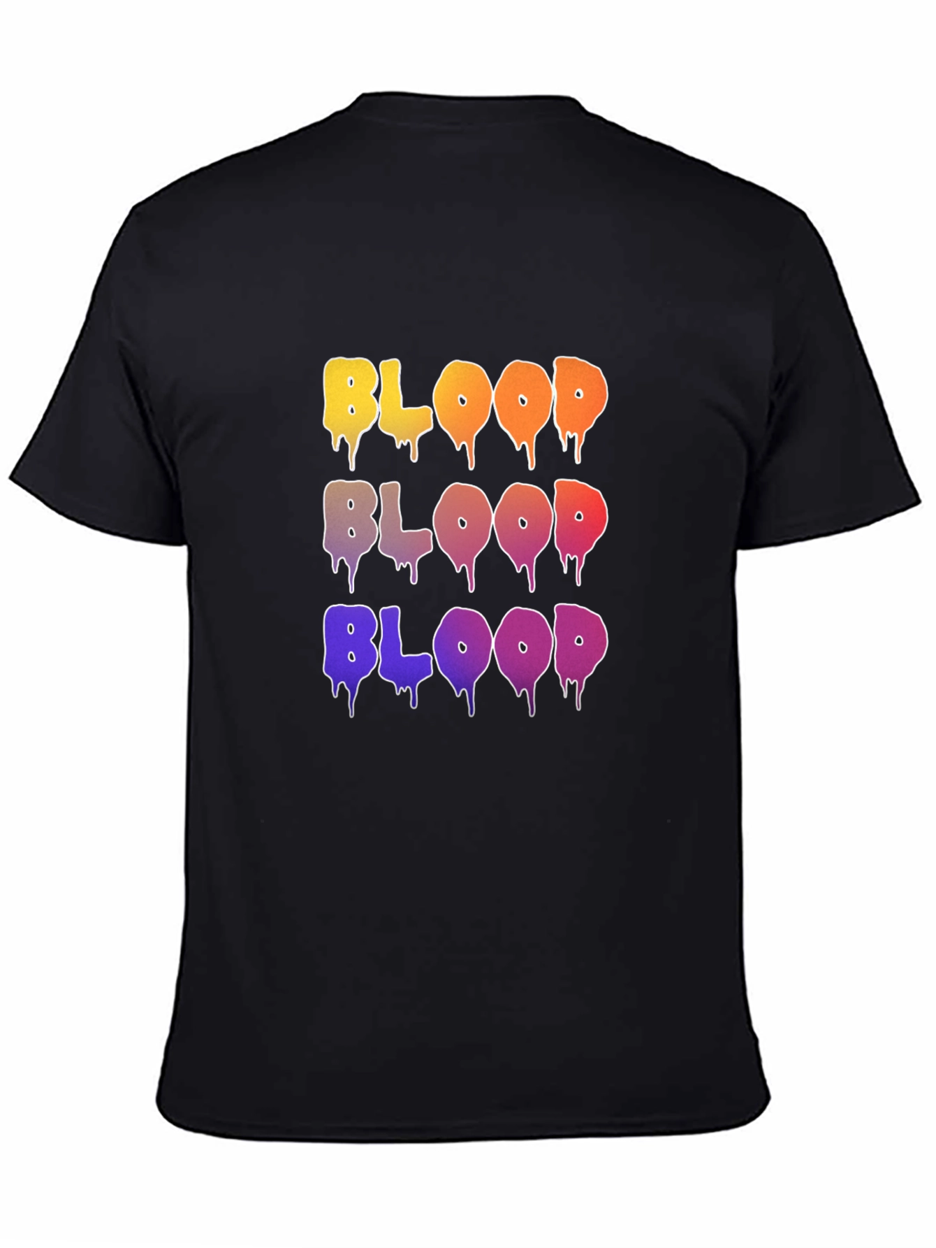 Black Colorful BLOOD Graphic T-Shirt view 4