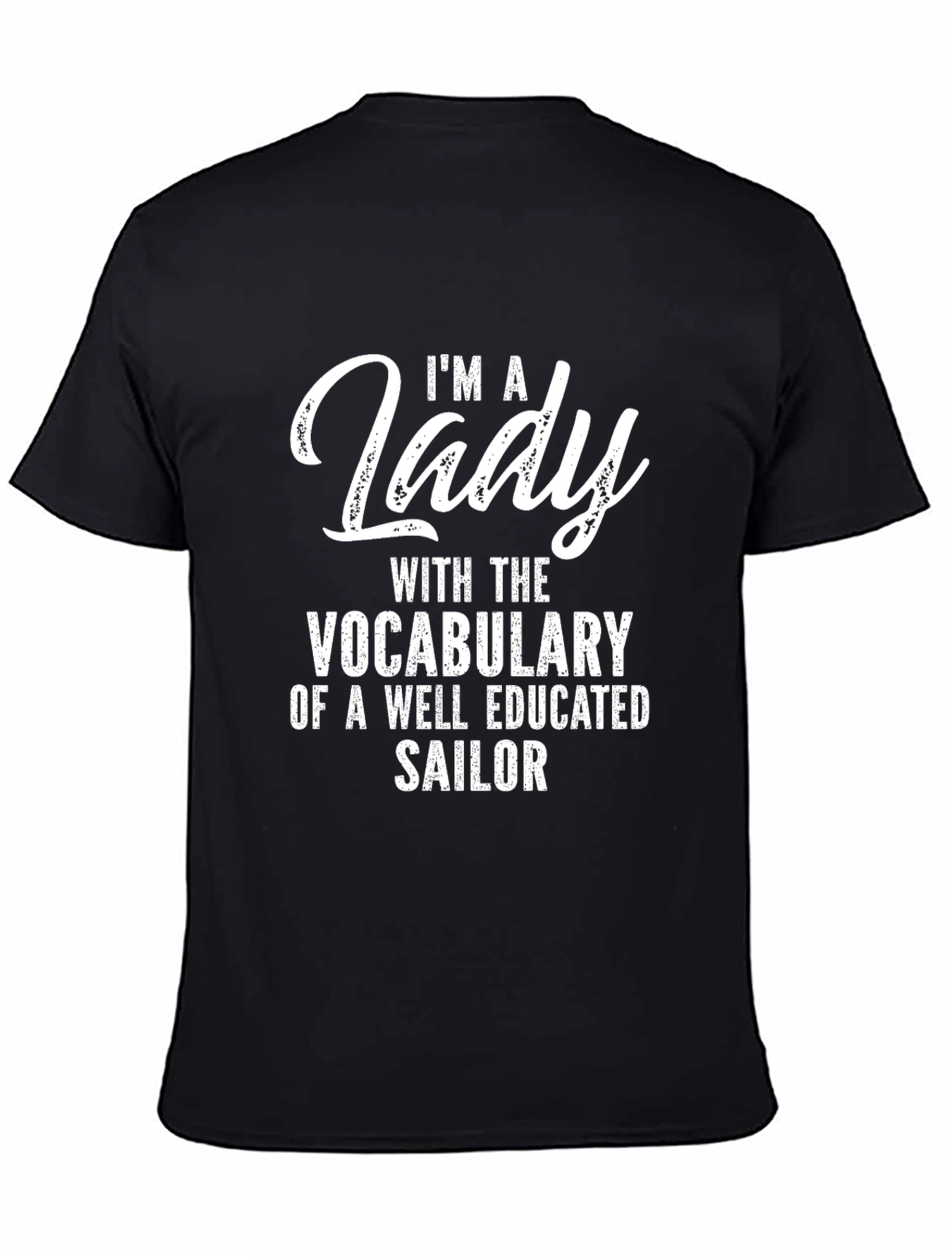 Black I'm A Lady Sailor Graphic Tee - Black view 4