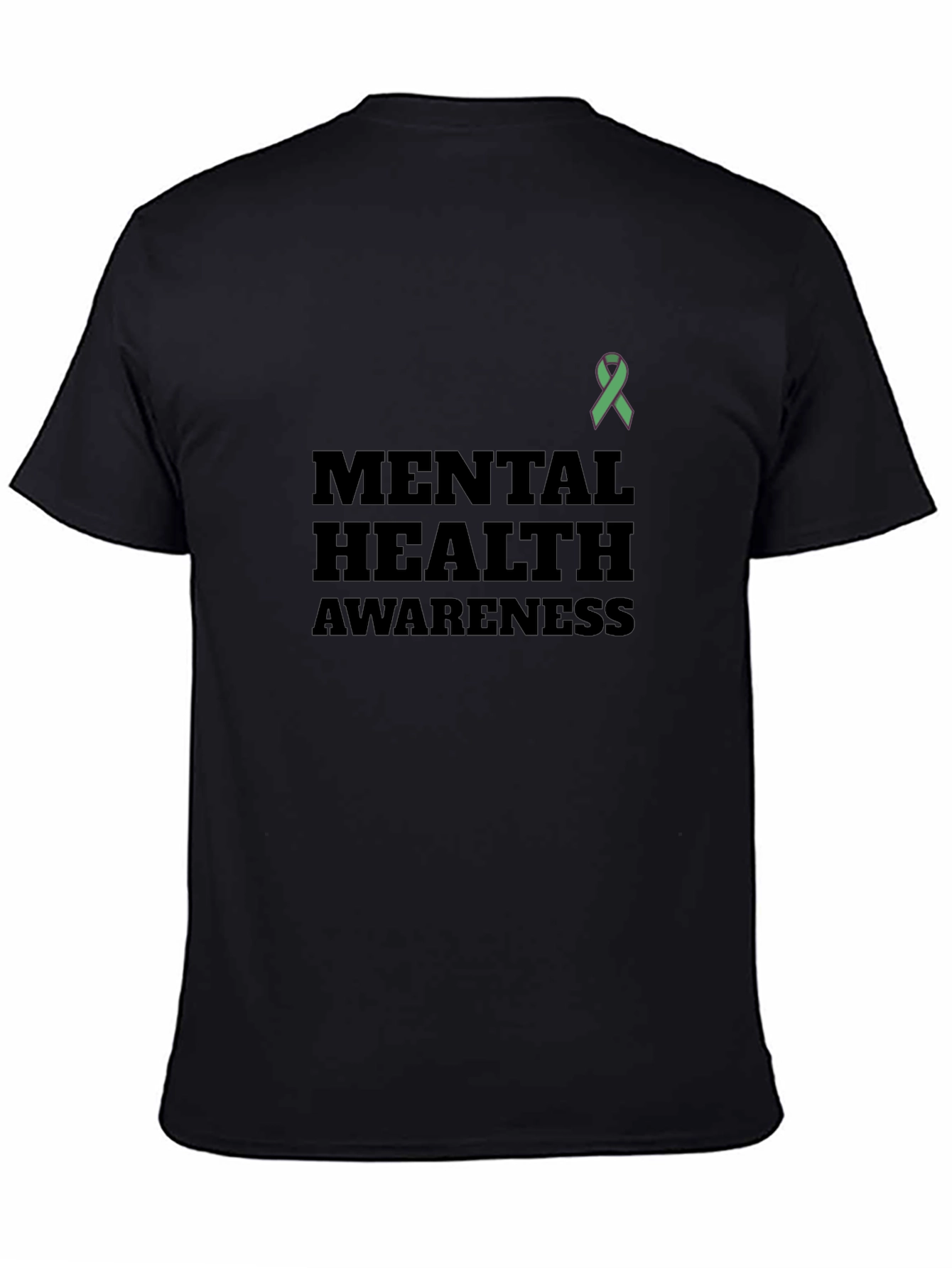 Black Mental Health Awareness T-Shirt - Black view 4