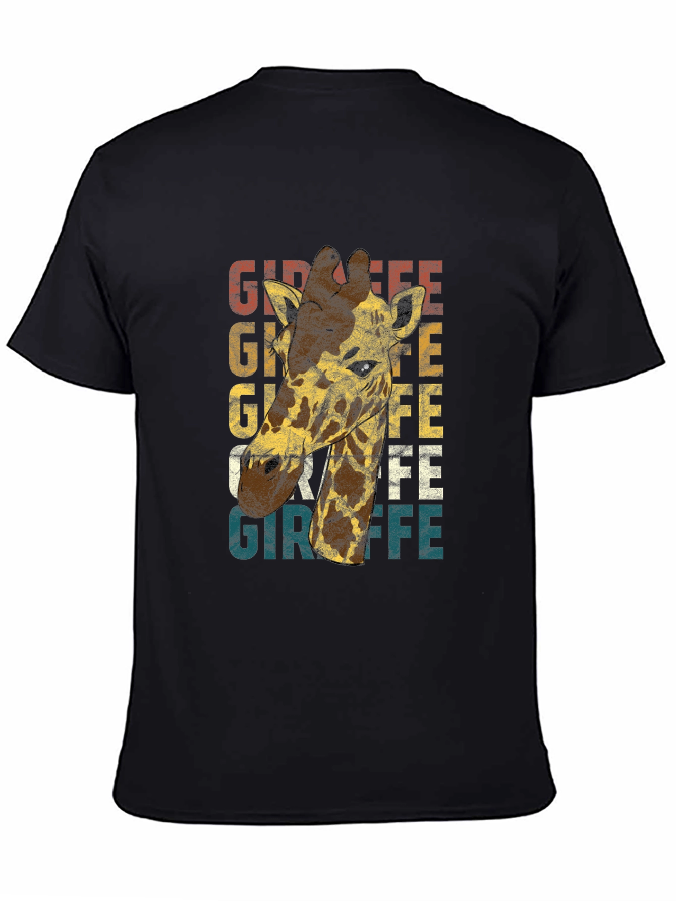 Black Vintage Giraffe Graphic T-Shirt - Unique Animal Tee view 4