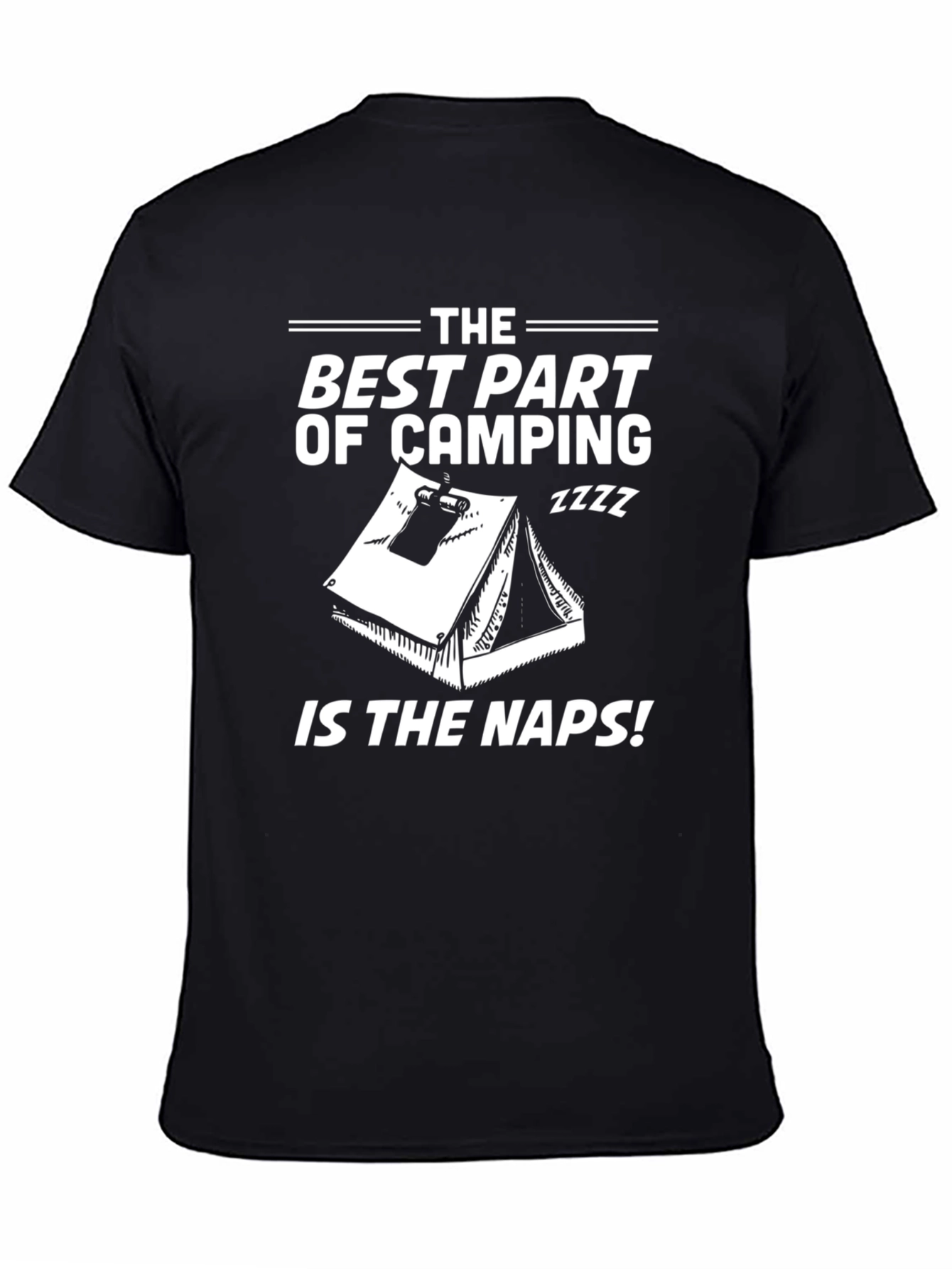 Black Camping Naps Graphic Tee - The Best Part of Camping T-Shirt view 4