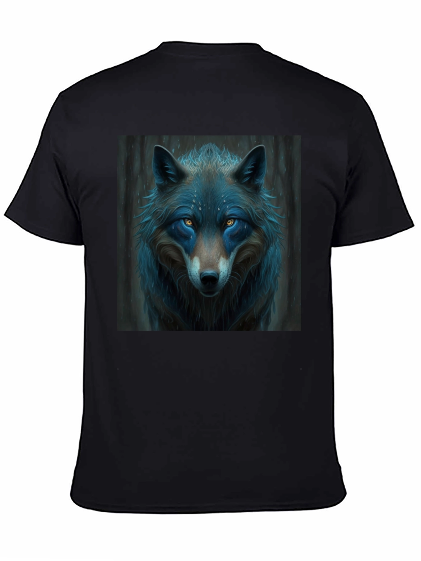 Black Wolf Graphic T-Shirt - Cool Animal Design view 4
