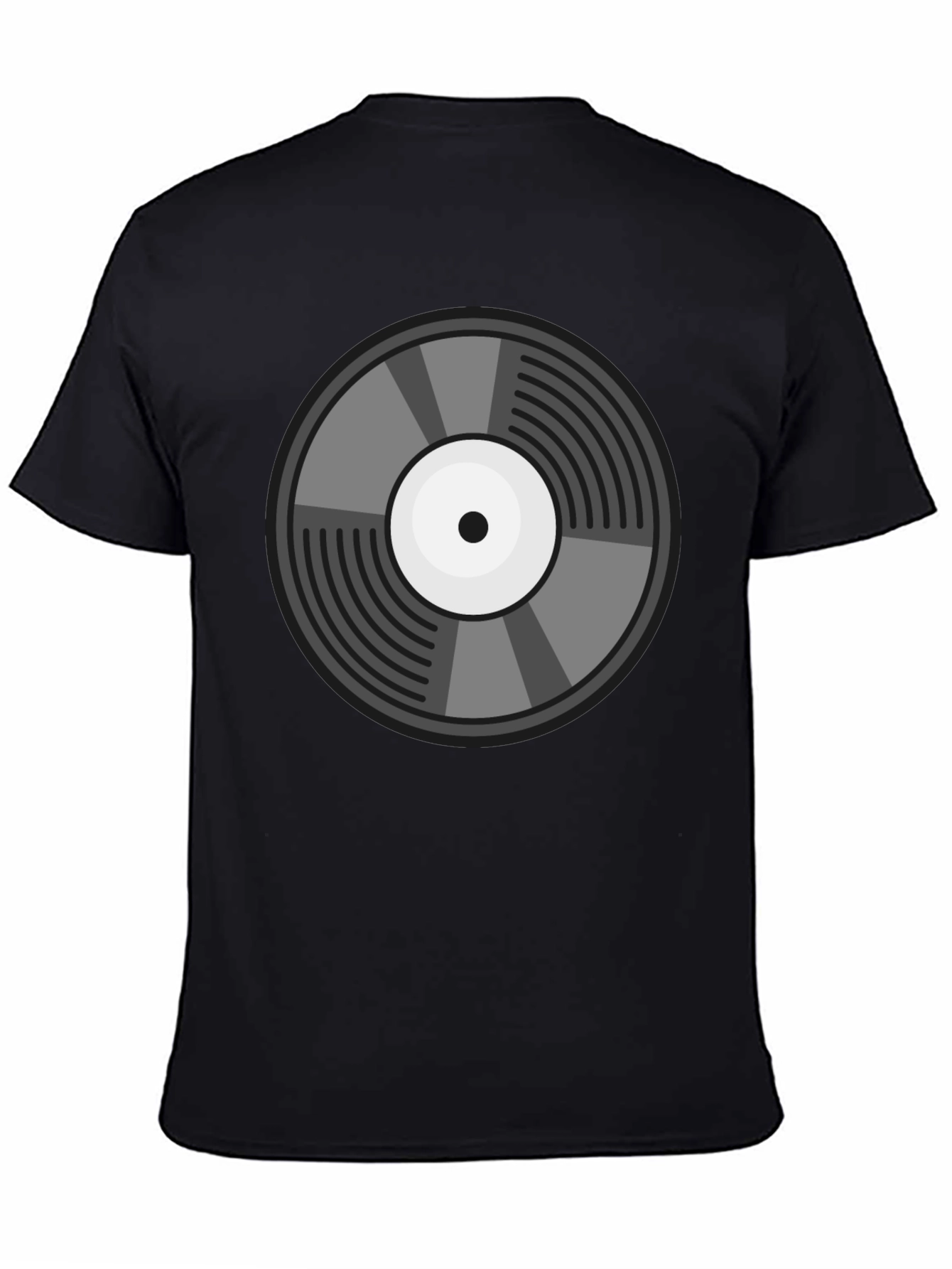 Black Retro Vinyl Record Graphic Tee - Classic Style view 4