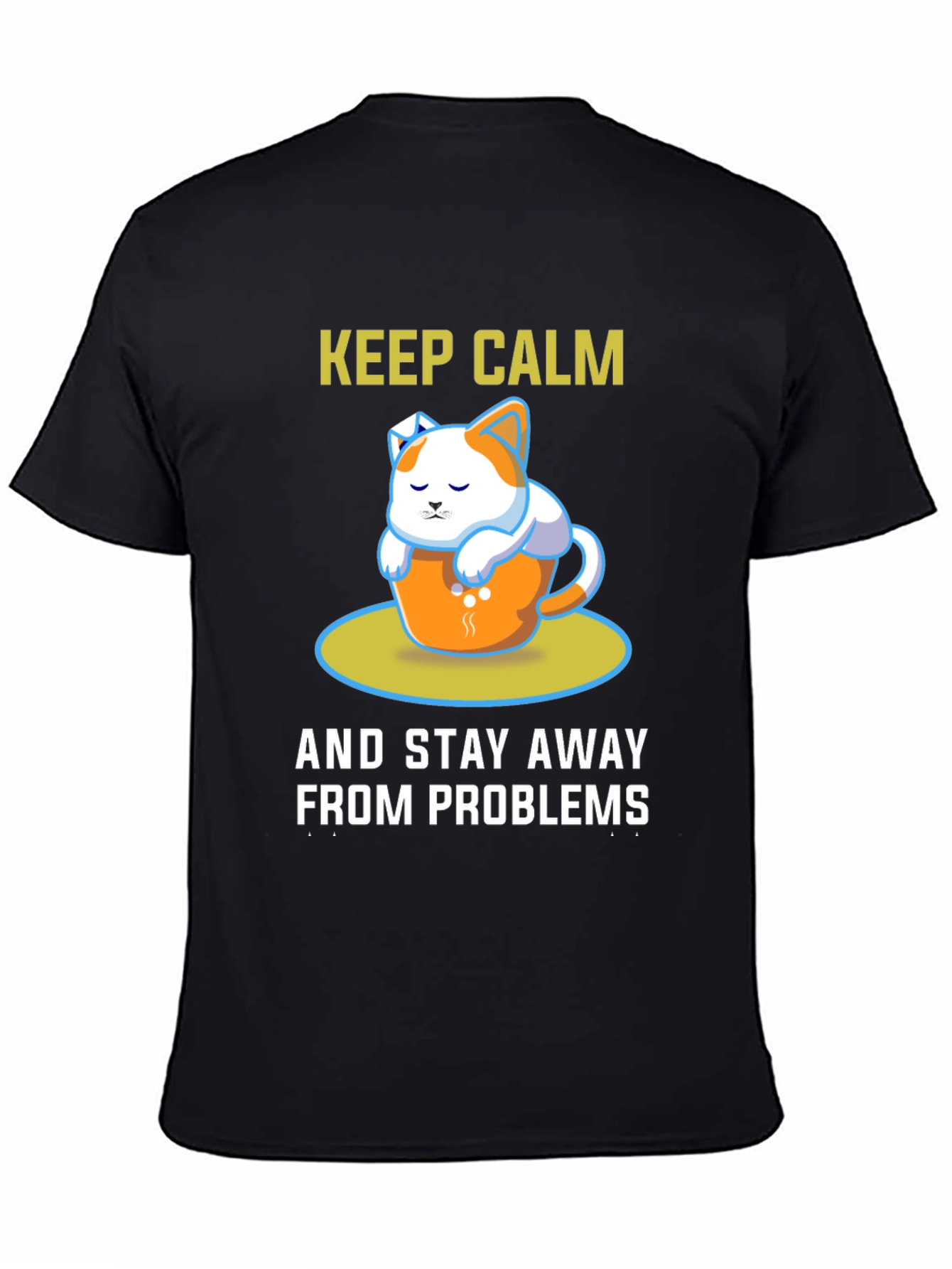 Black Keep Calm Cat T-Shirt view 4