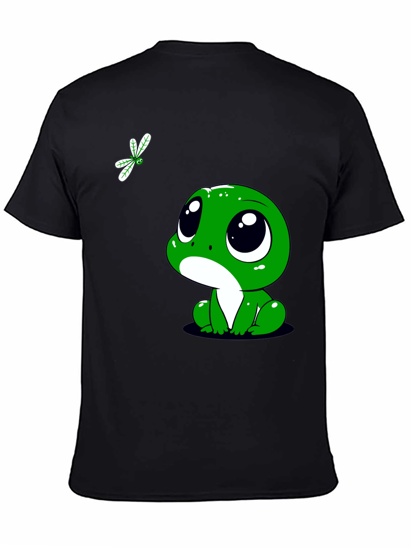 Black Cute Frog Graphic Tee - Whimsical Style view 4