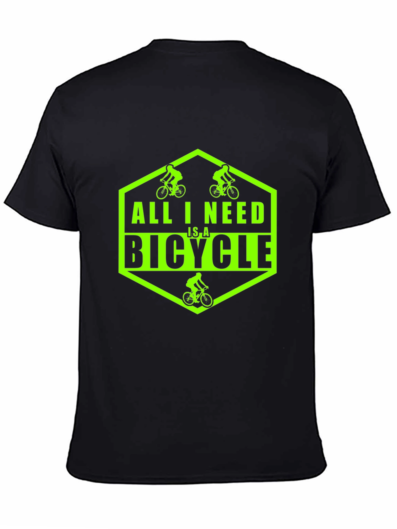 Black All I Need Is A Bicycle Graphic T-Shirt view 4