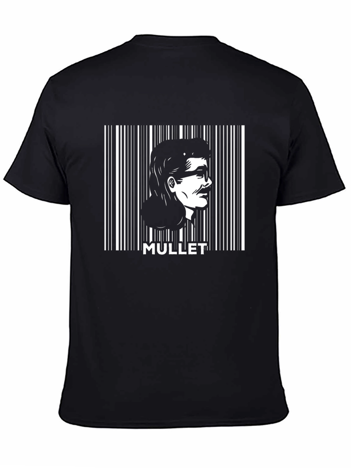 Black Mullet Barcode Graphic Tee - Retro Style view 4