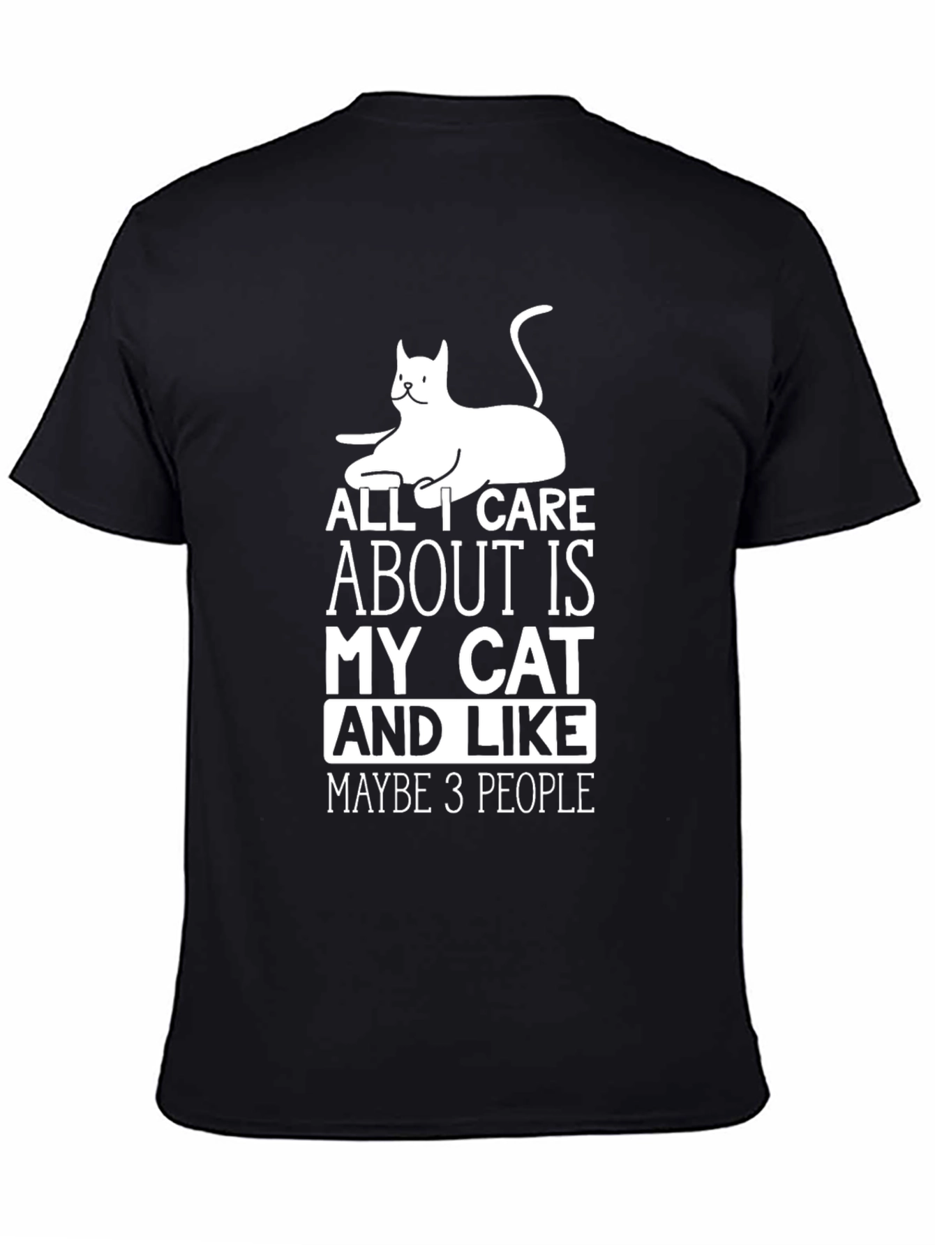 Black Cat Lover T-Shirt - All I Care About Is My Cat view 4
