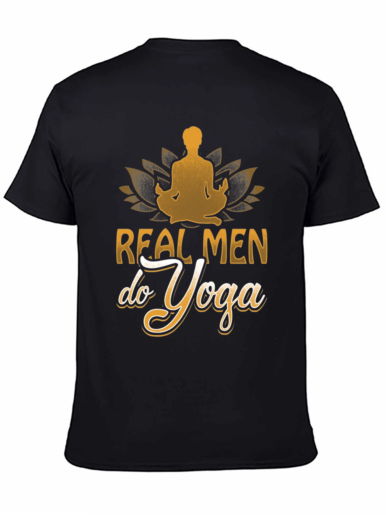 Black Real Men Do Yoga Graphic T-Shirt view 4