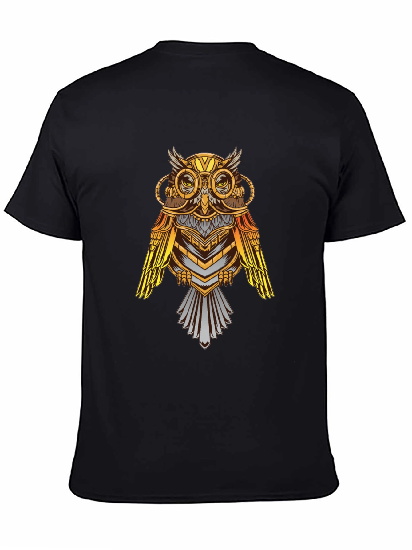 Black Owl Graphic Print T-Shirt view 4